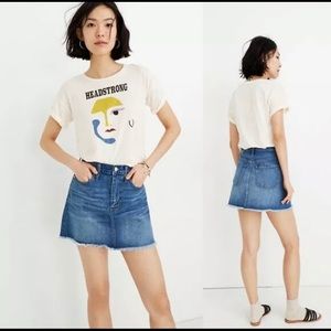 Madewell Rigid Denim A-Line Mini Skirt Size 26 NWT